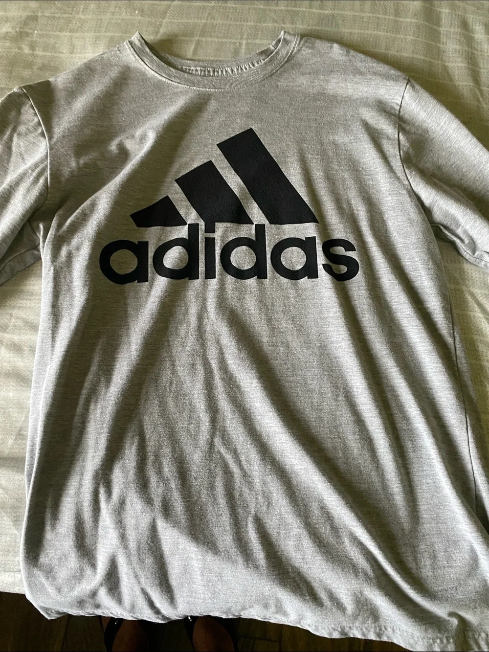 adidas Light Gray Tee with Black Logo